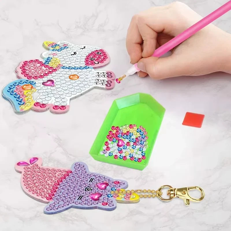Kids DIY Crystal Gemstone Bedazzling Keychain Kit