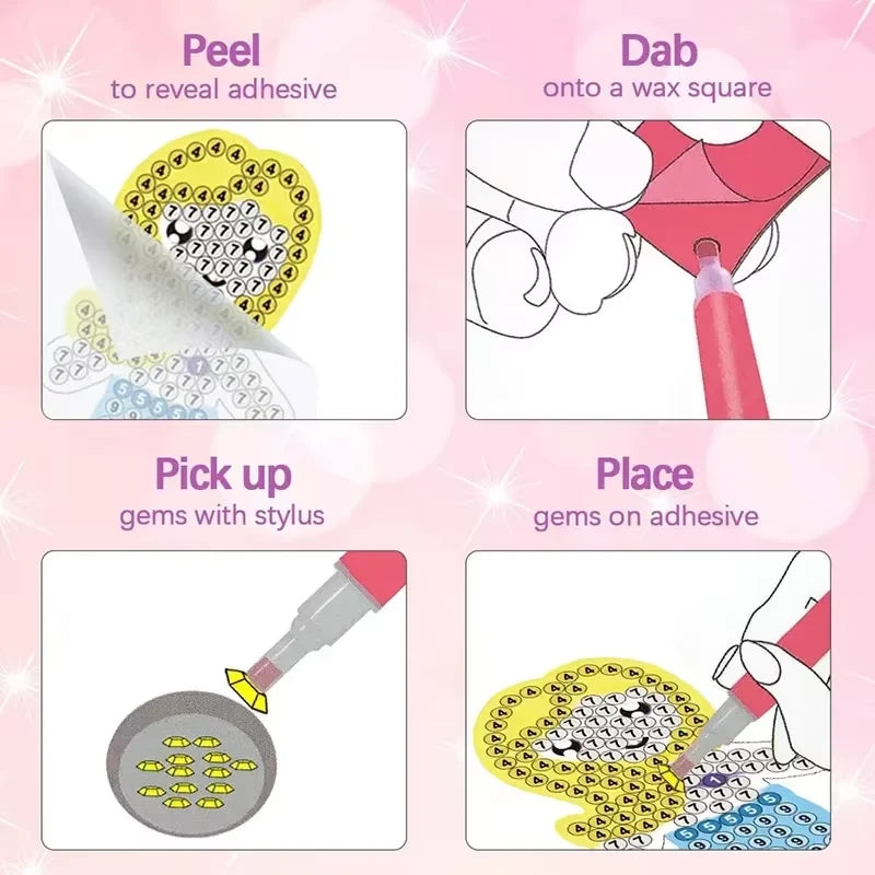 Kids DIY Crystal Gemstone Bedazzling Keychain Kit
