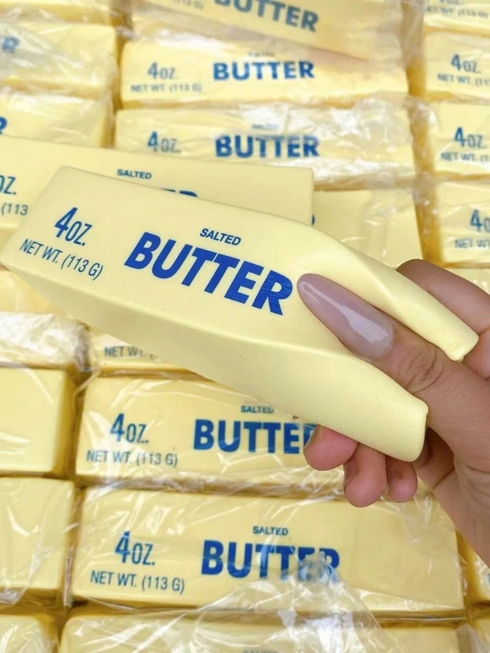 Classic Yellow Butter Stick Squeeze Toy