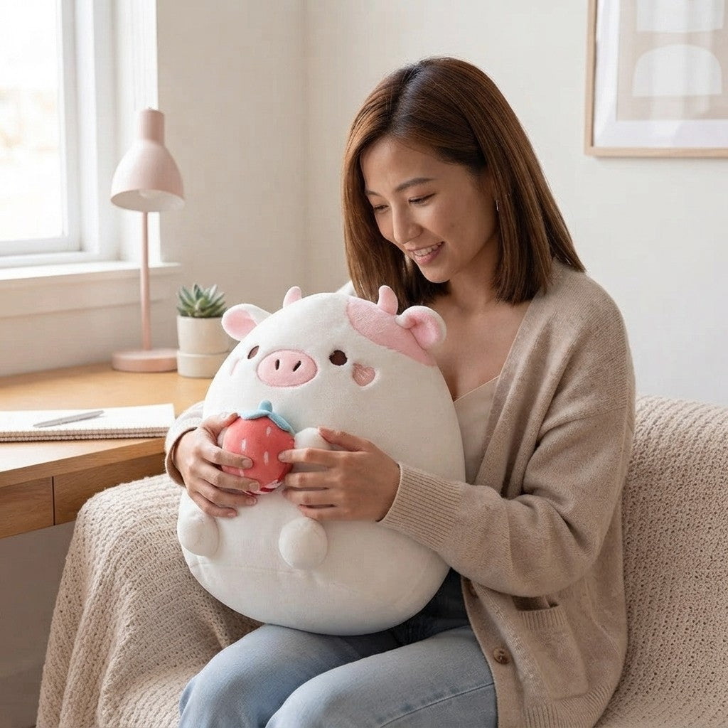 Oval Plush Barnyard Animal Pillow